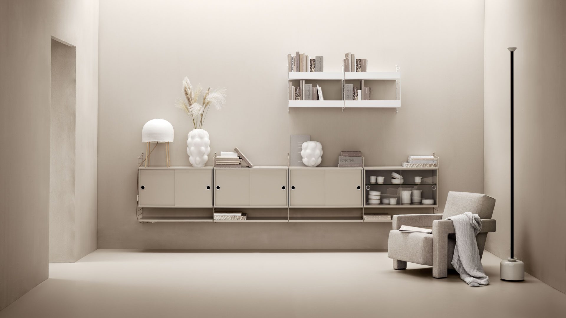 String® System Display Cabinet with Sliding Glass Doors