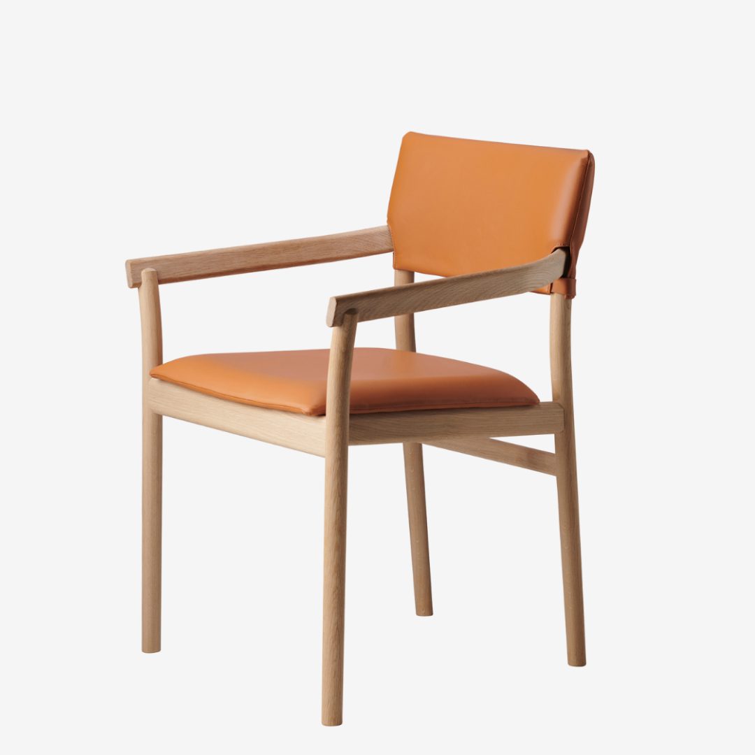 Vyn Chair | by Anton Björsing | Oak | Upholstered seat and back | Elmo leather - Elmoessence | SH472mm
