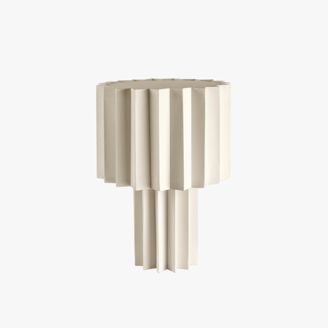 Plissé table light by Folkform | 2.5 white cable dimmer & earthed plug | LED E27 required