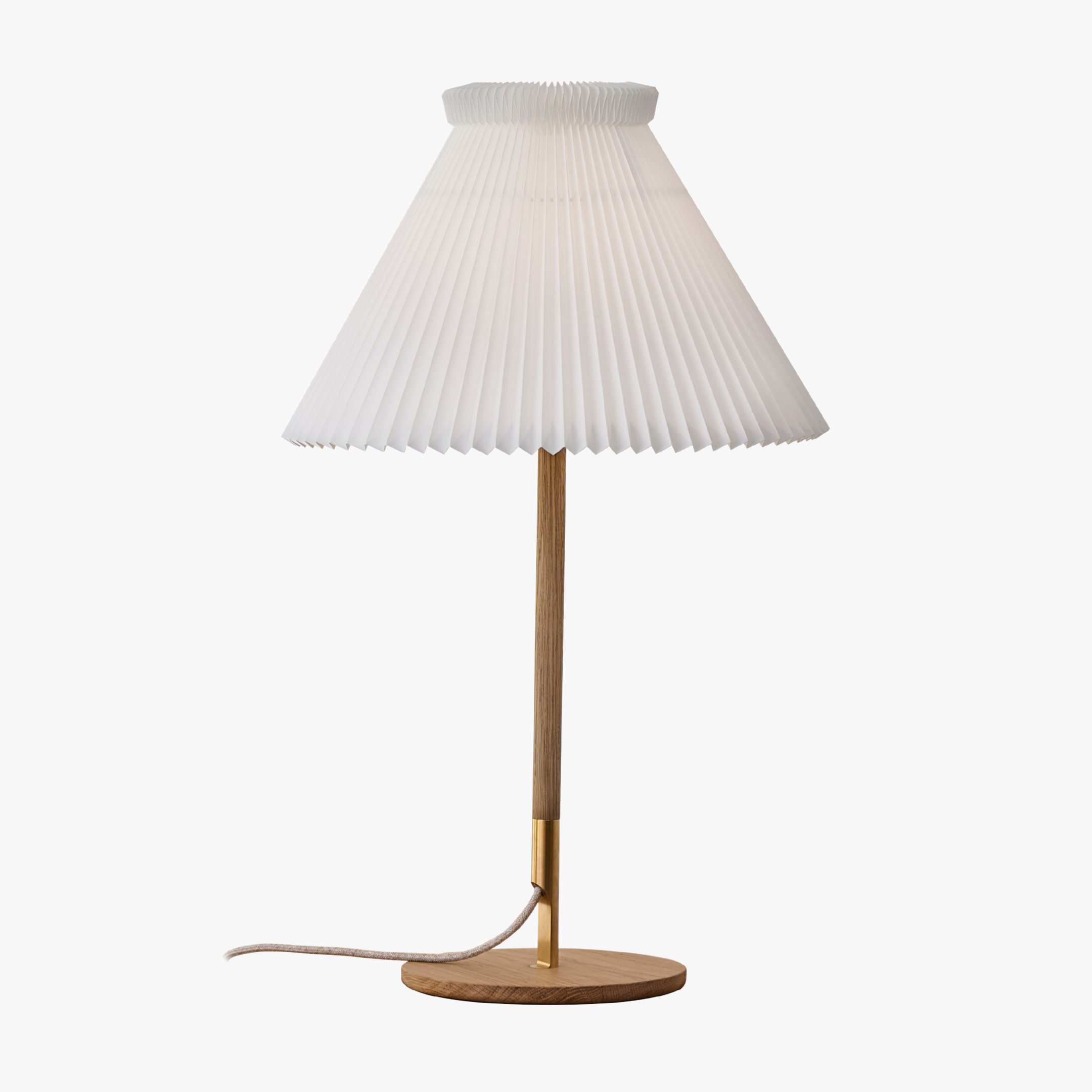 Model 328 Table Lamp | Oak | Brass fitting | H700mm x Dia220mm